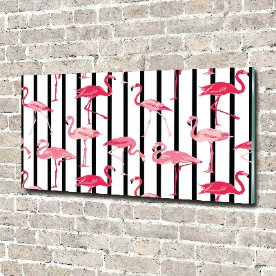 Glass acrylic wall art Flaminga stripes