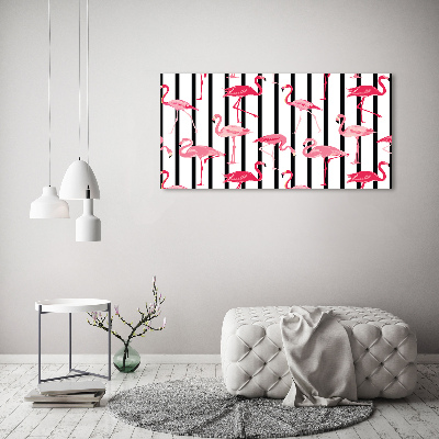 Glass acrylic wall art Flaminga stripes