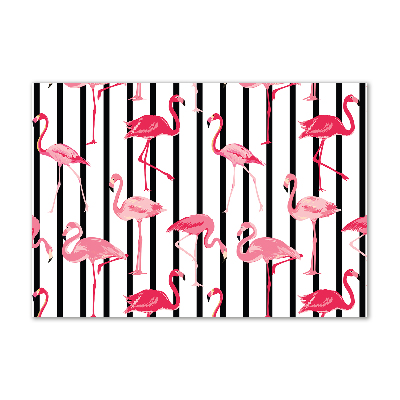 Glass acrylic wall art Flaminga stripes