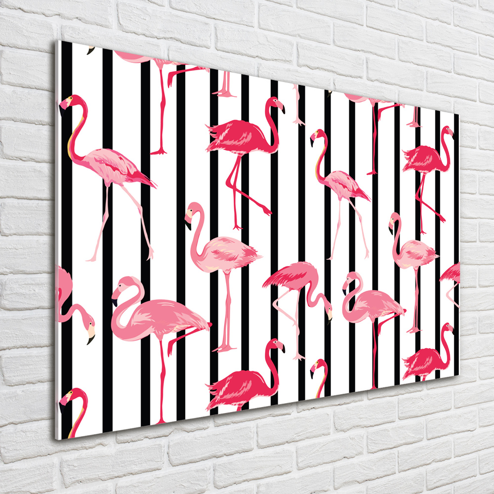 Glass acrylic wall art Flaminga stripes