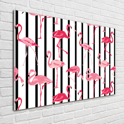 Glass acrylic wall art Flaminga stripes