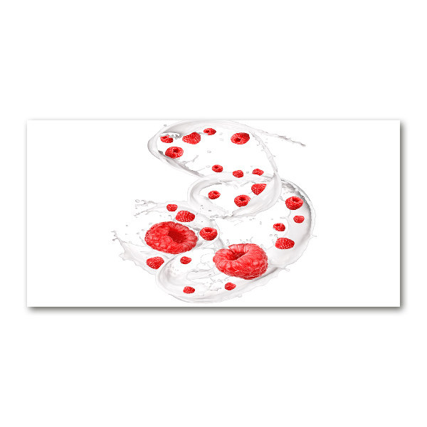 Acrylic wall art Raspberries with milk