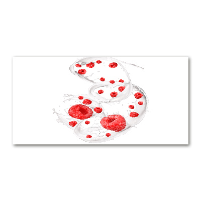 Acrylic wall art Raspberries with milk