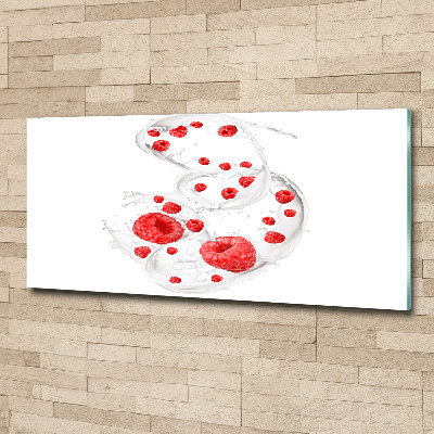 Acrylic wall art Raspberries with milk