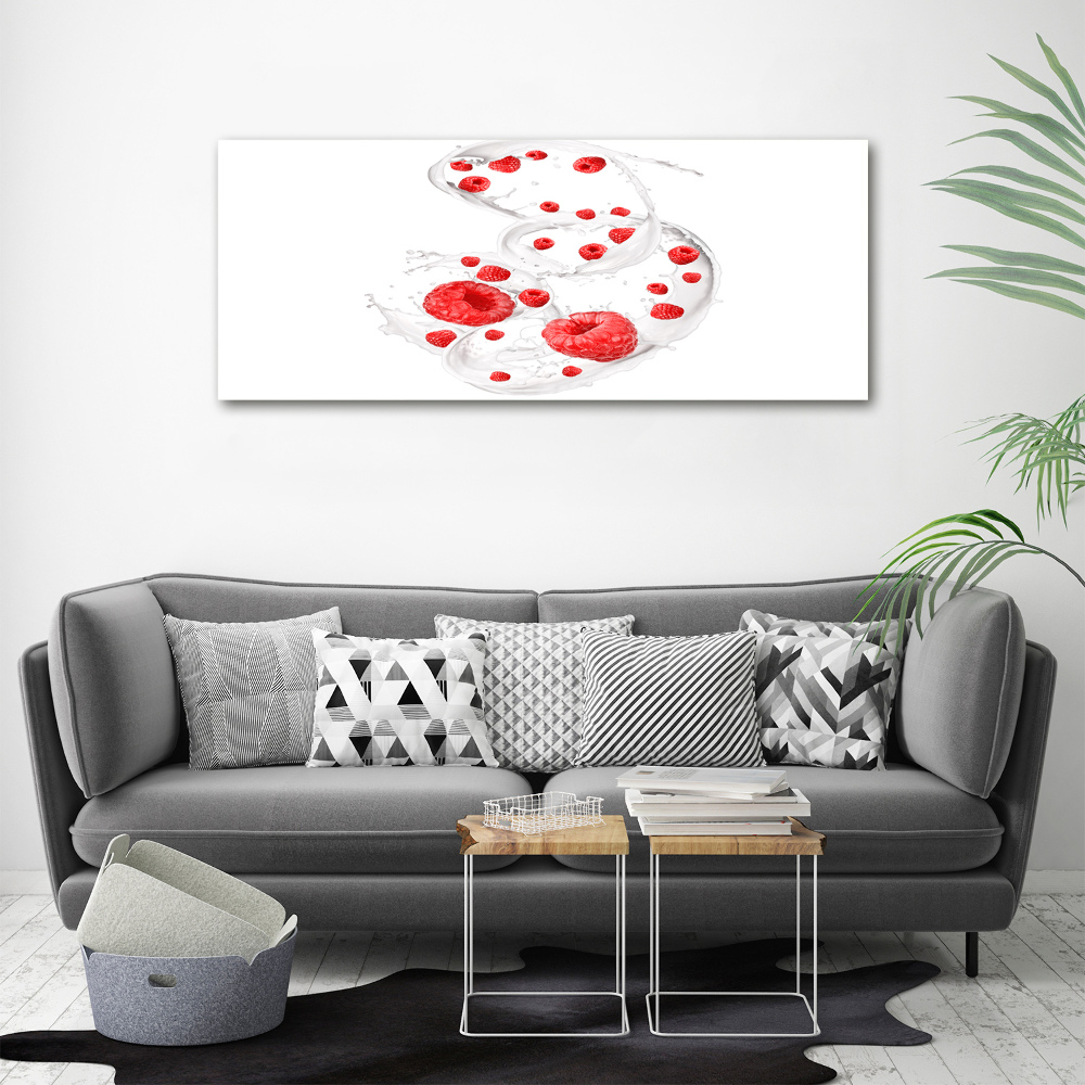 Acrylic wall art Raspberries with milk