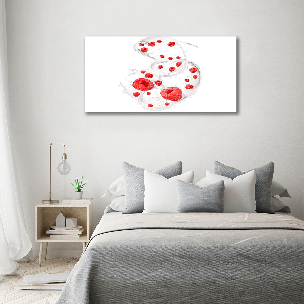 Acrylic wall art Raspberries with milk