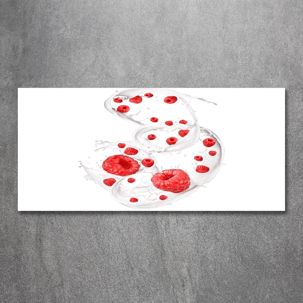 Acrylic wall art Raspberries with milk