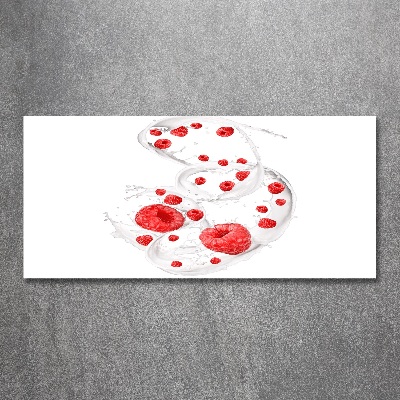 Acrylic wall art Raspberries with milk