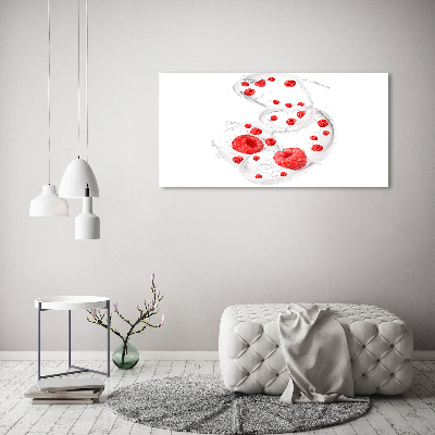 Acrylic wall art Raspberries with milk