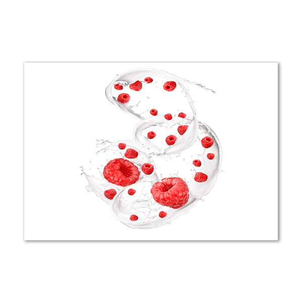 Acrylic wall art Raspberries with milk