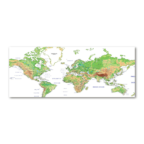 Glass acrylic wall art world map