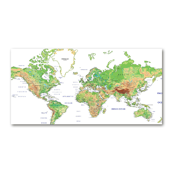 Glass acrylic wall art world map