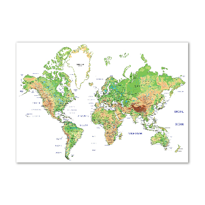 Glass acrylic wall art world map