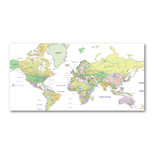 Glass acrylic wall art world map