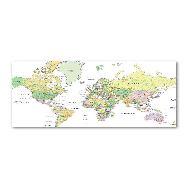 Glass acrylic wall art world map