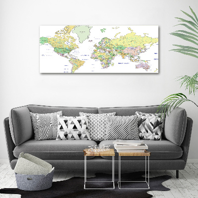 Glass acrylic wall art world map