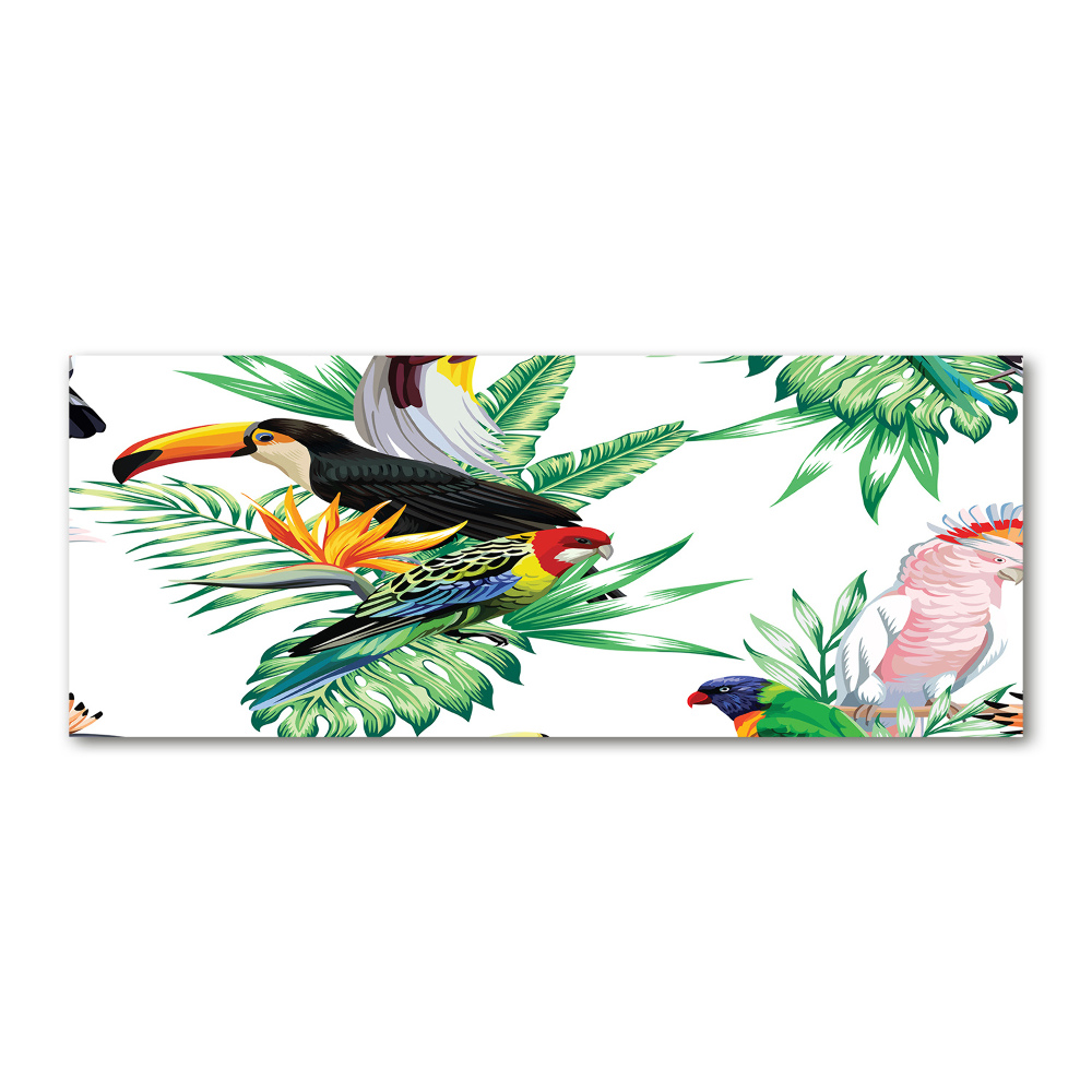 Glass acrylic wall art Tropical birds