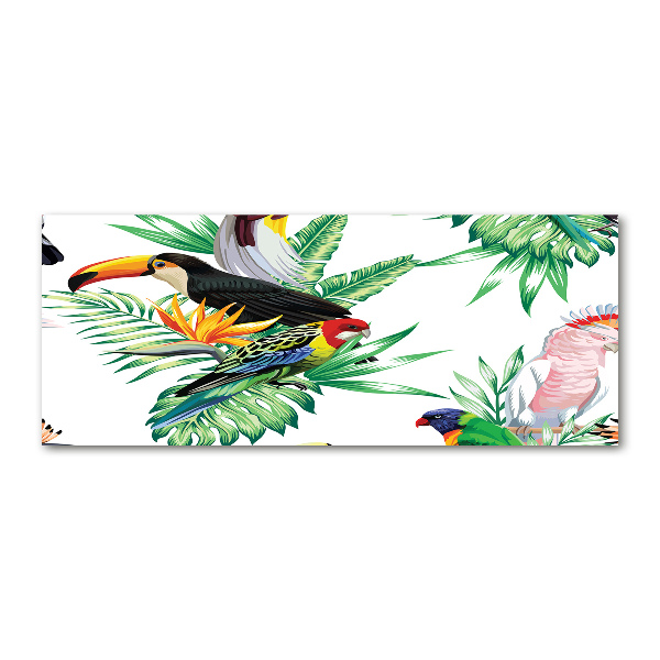 Glass acrylic wall art Tropical birds