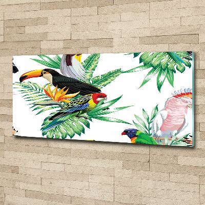 Glass acrylic wall art Tropical birds