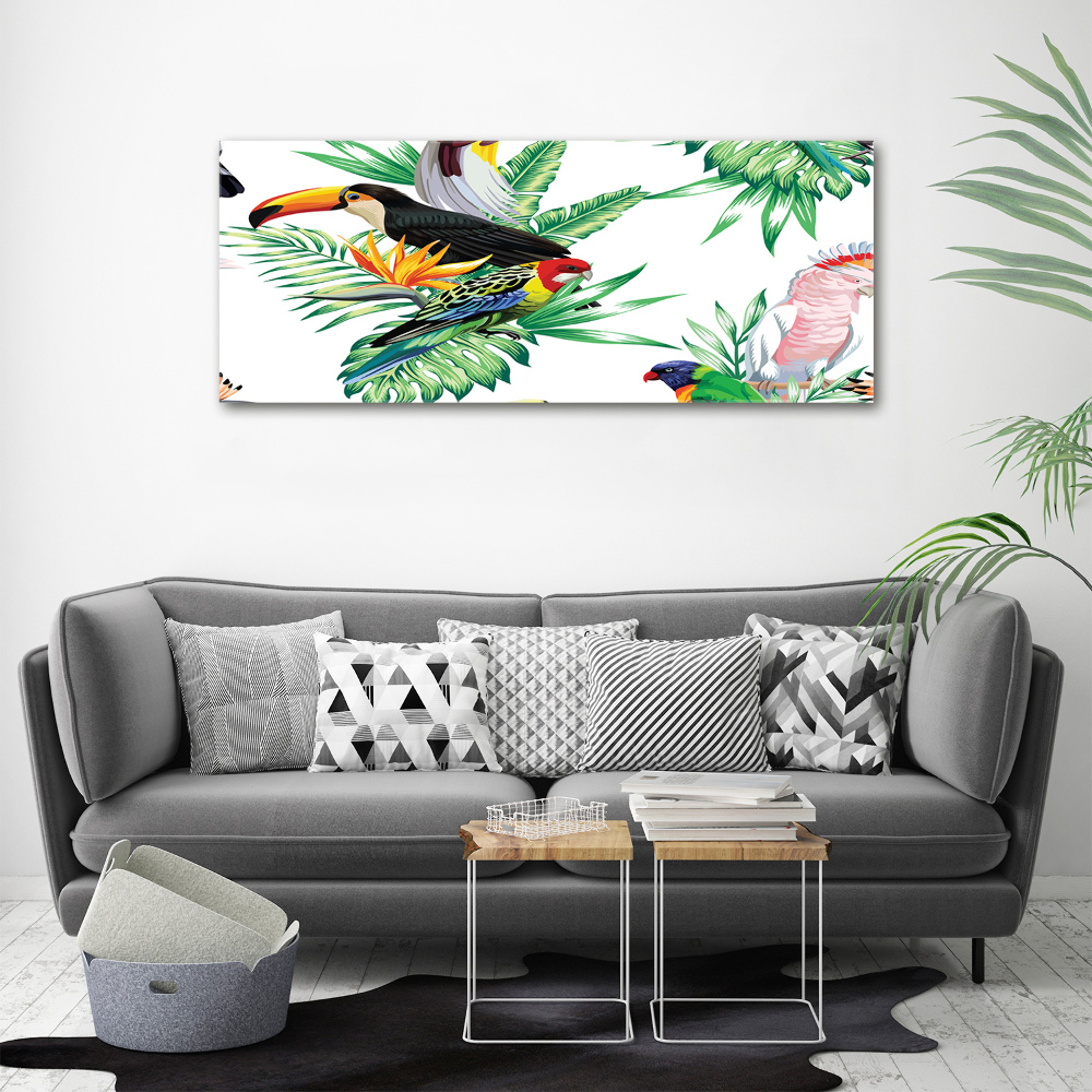 Glass acrylic wall art Tropical birds