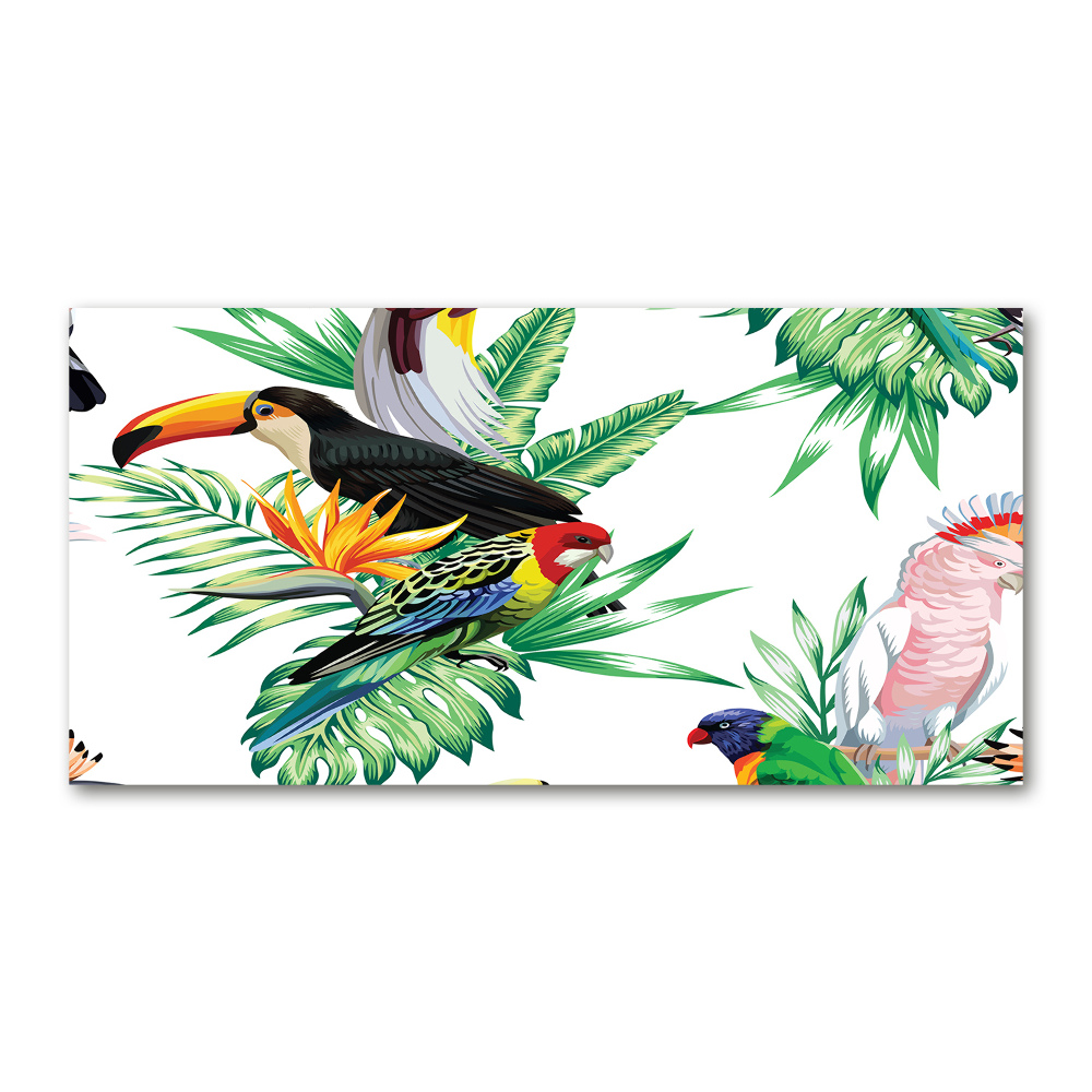 Glass acrylic wall art Tropical birds