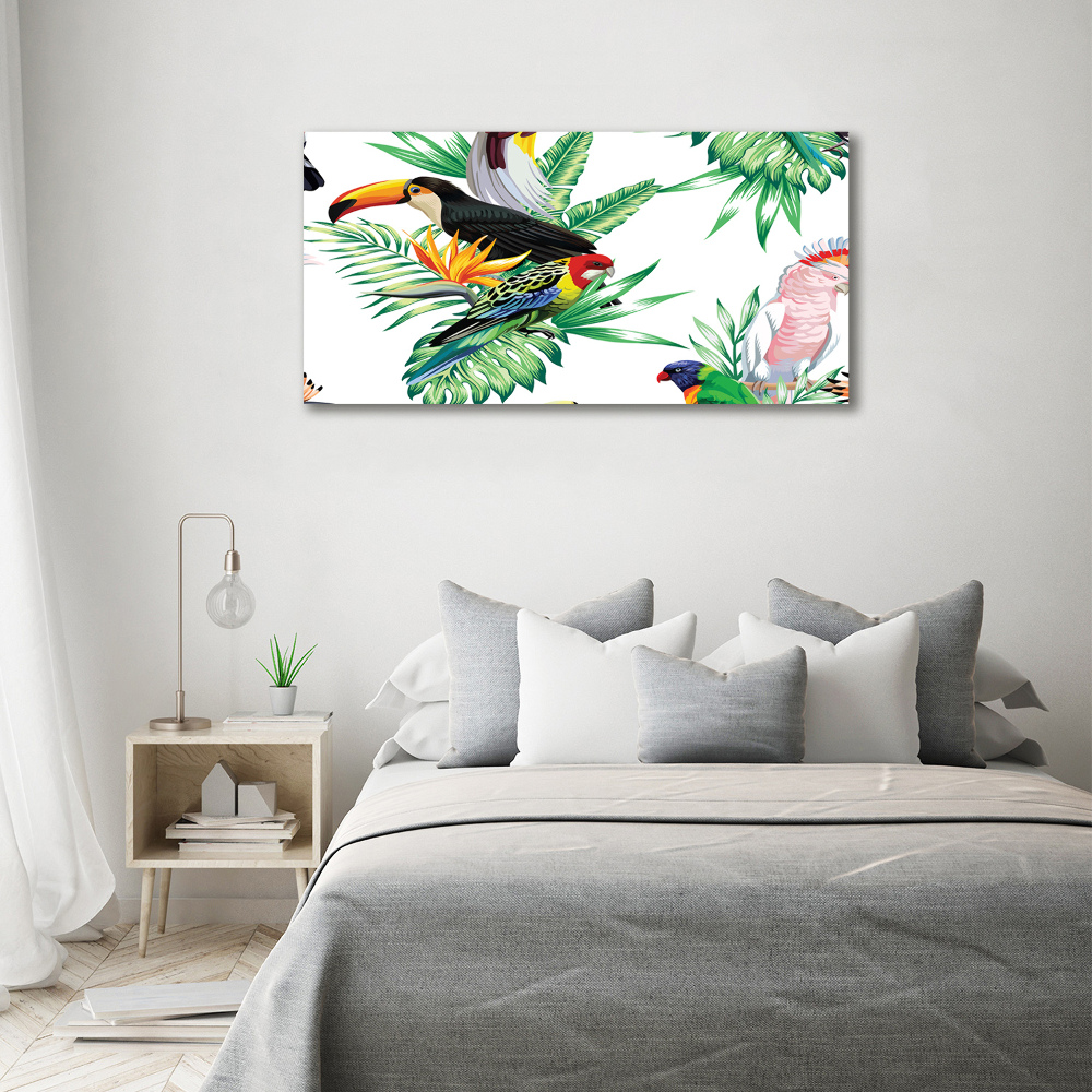 Glass acrylic wall art Tropical birds