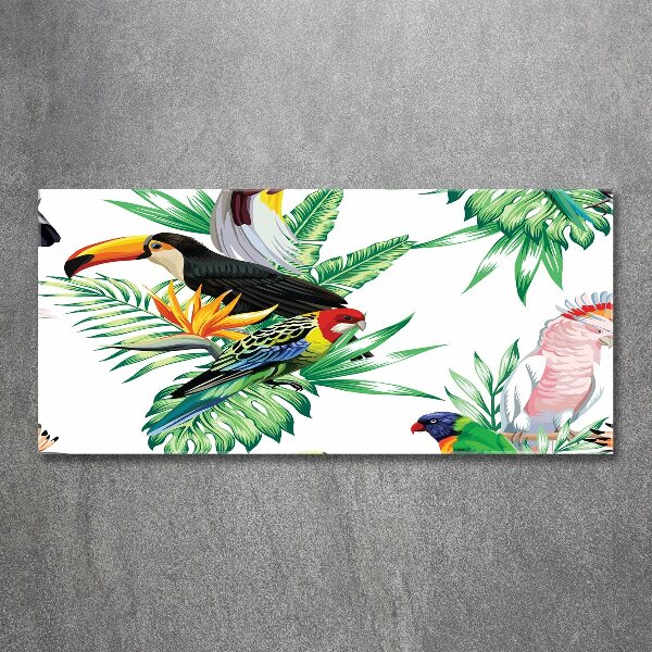 Glass acrylic wall art Tropical birds