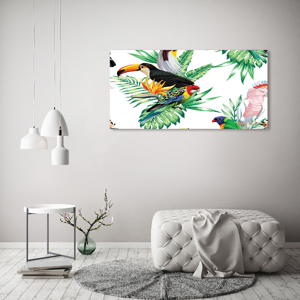 Glass acrylic wall art Tropical birds