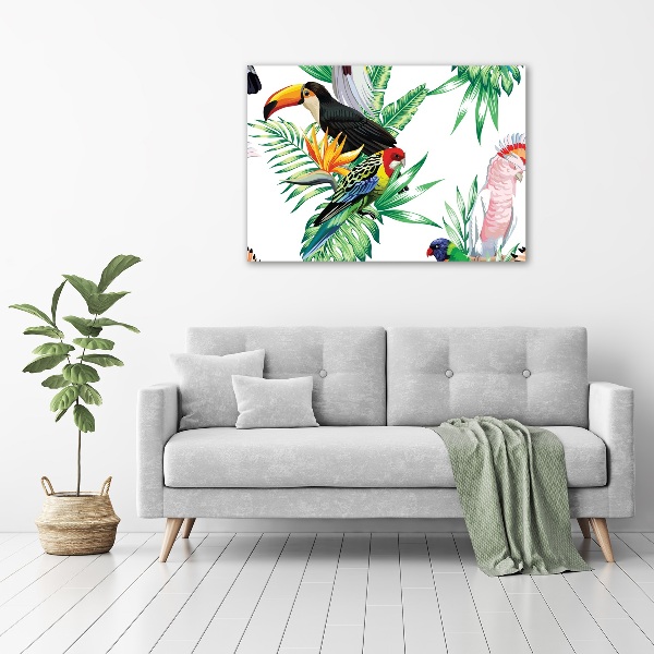 Glass acrylic wall art Tropical birds