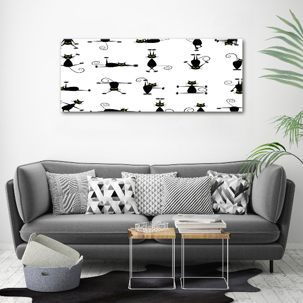 Glass acrylic wall art Cats illustration