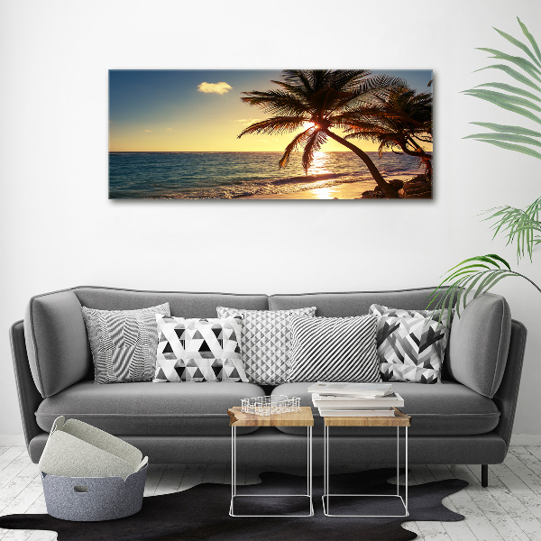 Glass acrylic wall art Tropical beach