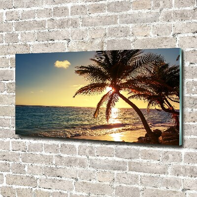 Glass acrylic wall art Tropical beach