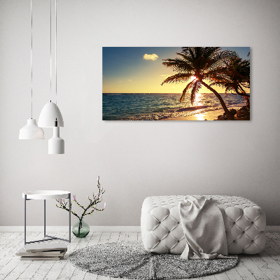 Glass acrylic wall art Tropical beach