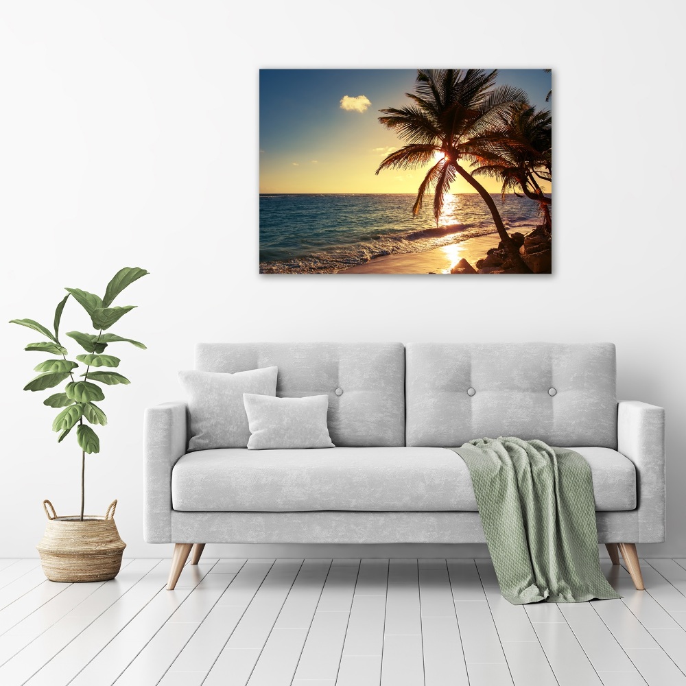 Glass acrylic wall art Tropical beach