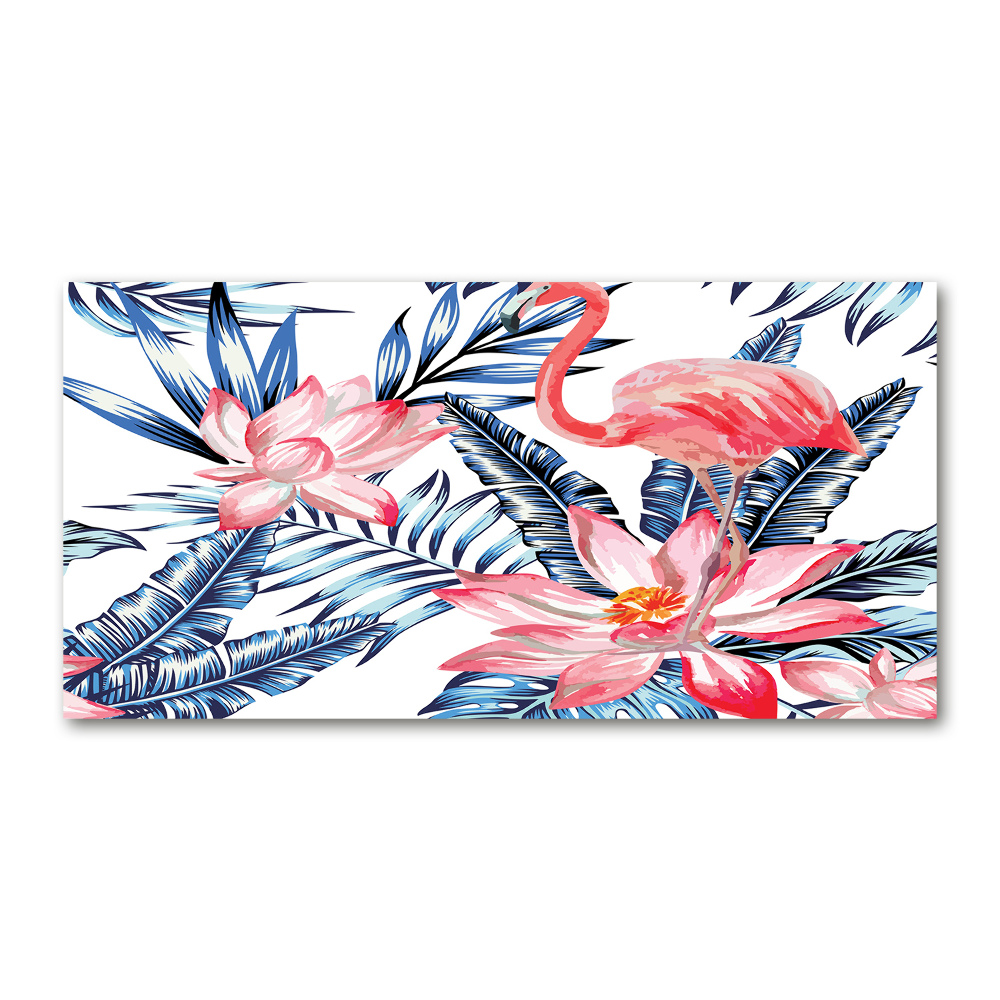 Acrylic wall picture Flamingos and plants