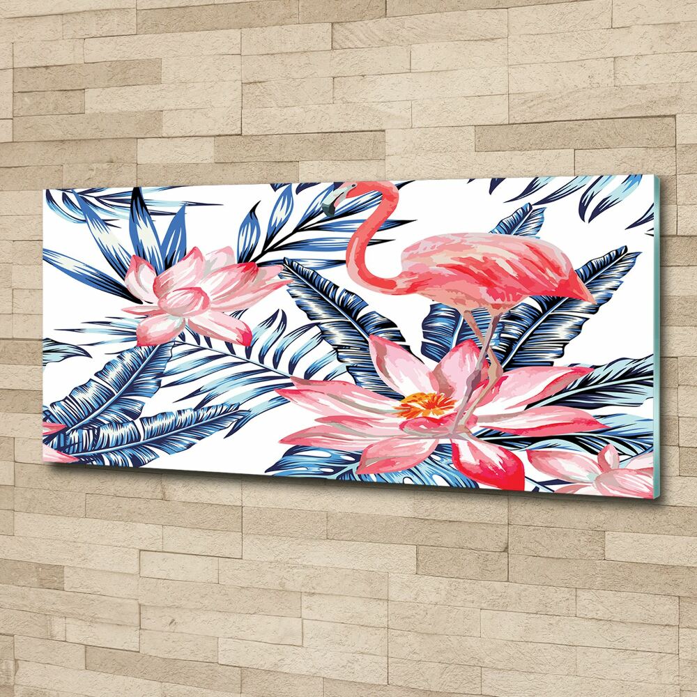 Acrylic wall picture Flamingos and plants