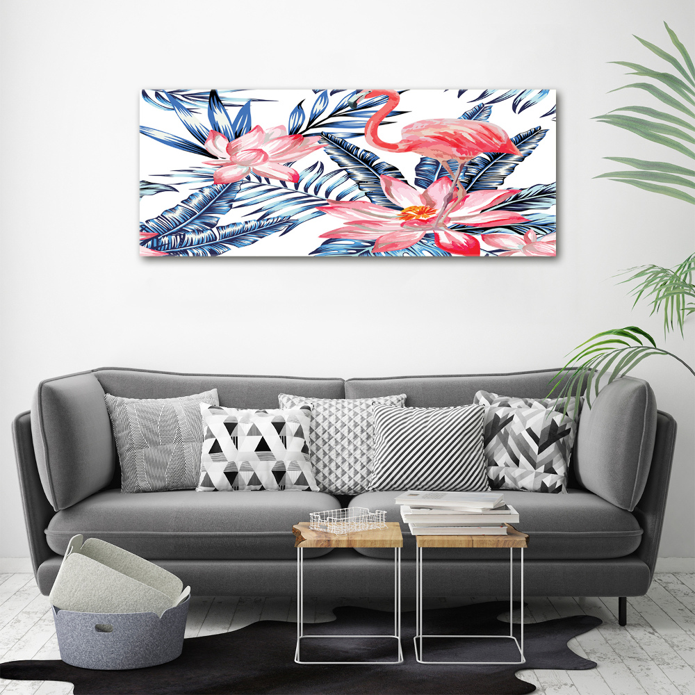 Acrylic wall picture Flamingos and plants