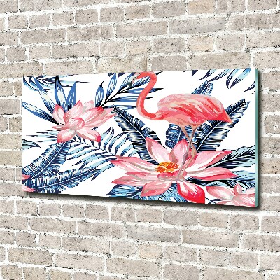 Acrylic wall picture Flamingos and plants