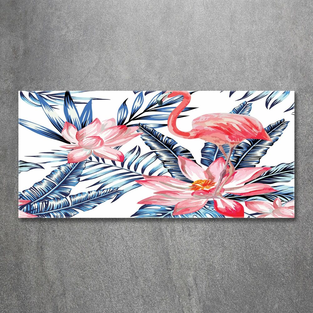 Acrylic wall picture Flamingos and plants