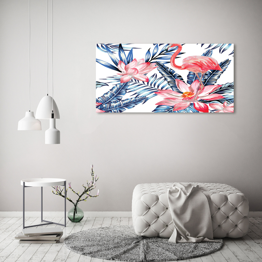 Acrylic wall picture Flamingos and plants