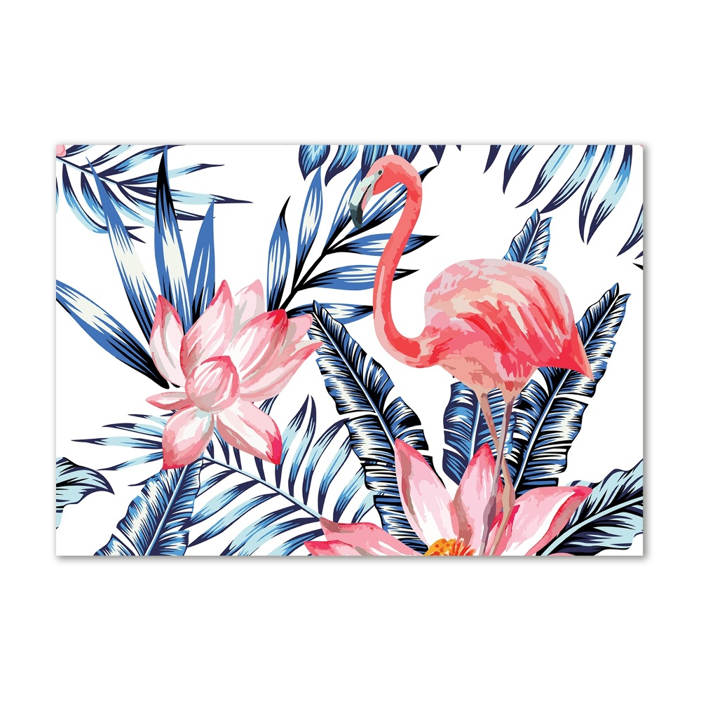 Acrylic wall picture Flamingos and plants