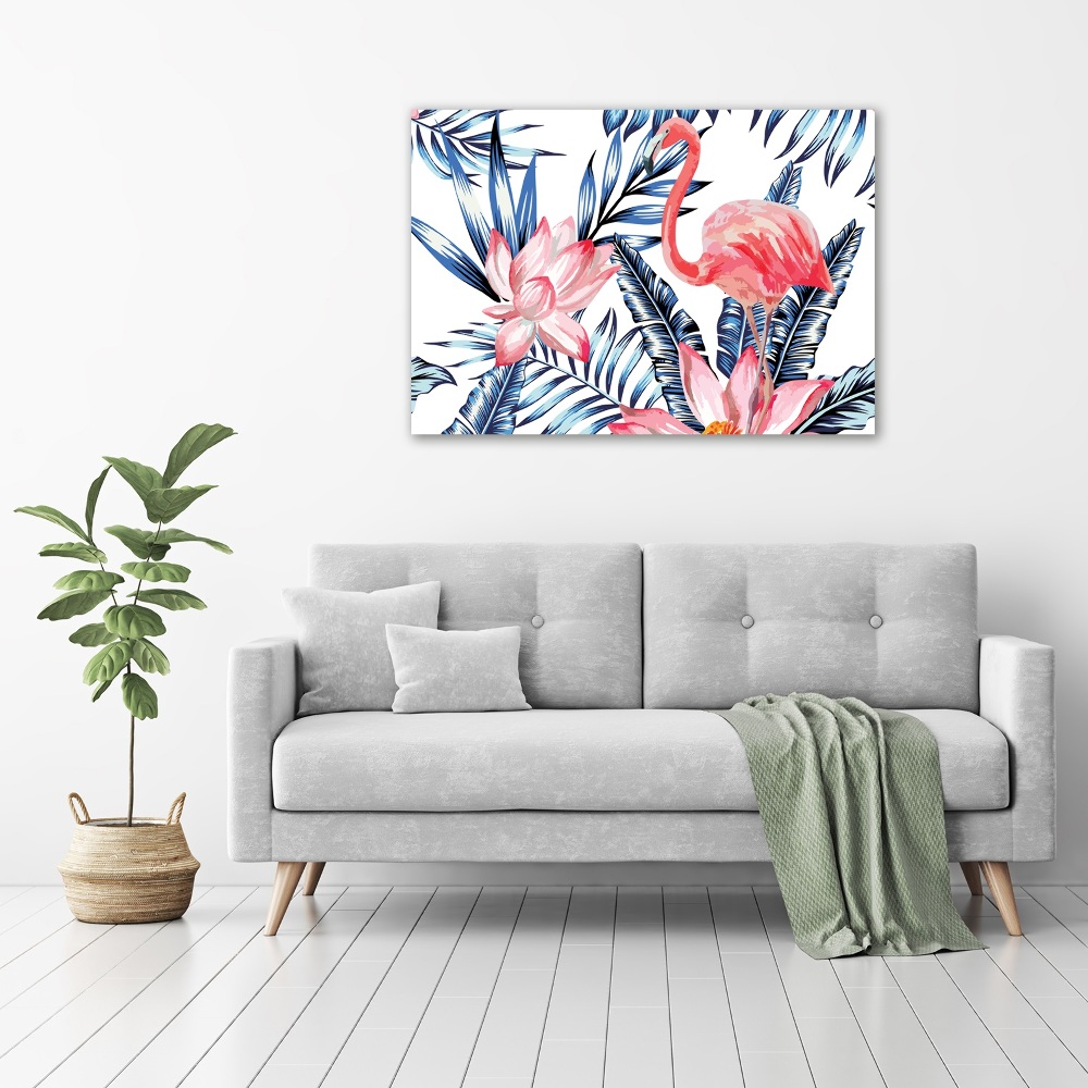 Acrylic wall picture Flamingos and plants