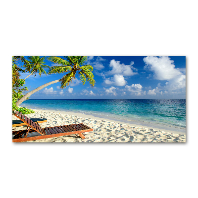 Glass acrylic wall art Tropical beach