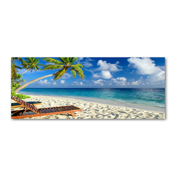 Glass acrylic wall art Tropical beach