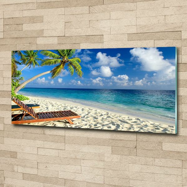 Glass acrylic wall art Tropical beach