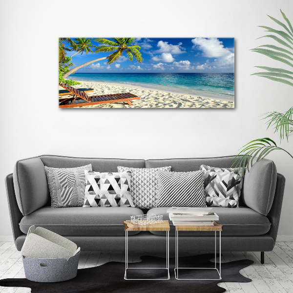 Glass acrylic wall art Tropical beach