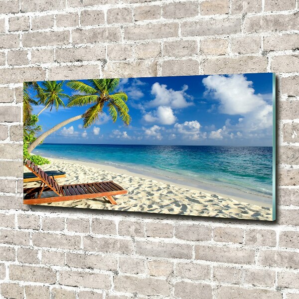 Glass acrylic wall art Tropical beach