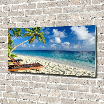 Glass acrylic wall art Tropical beach