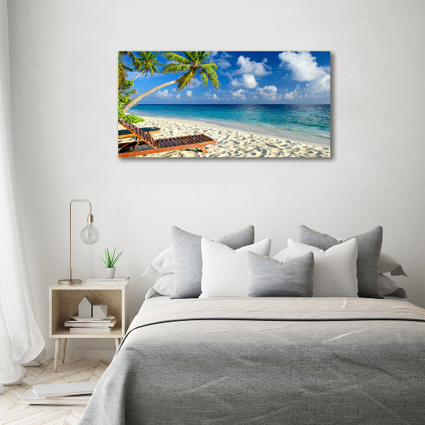 Glass acrylic wall art Tropical beach