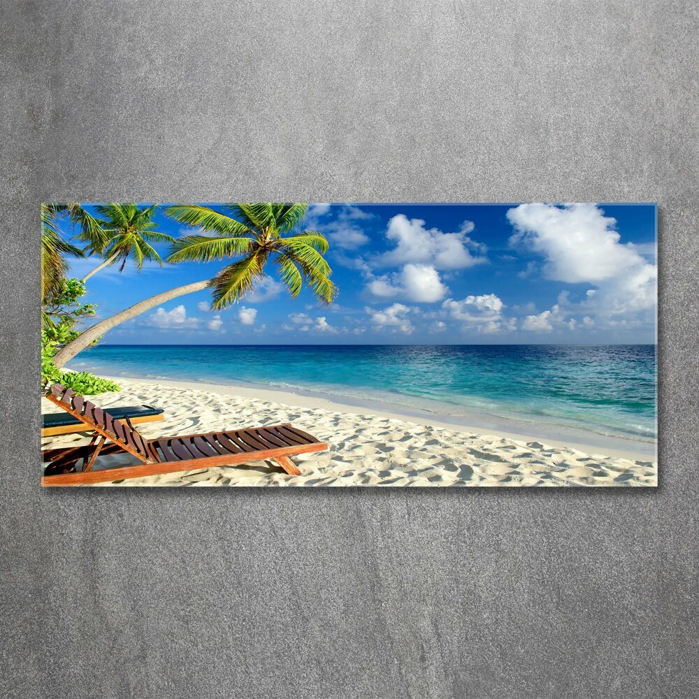 Glass acrylic wall art Tropical beach